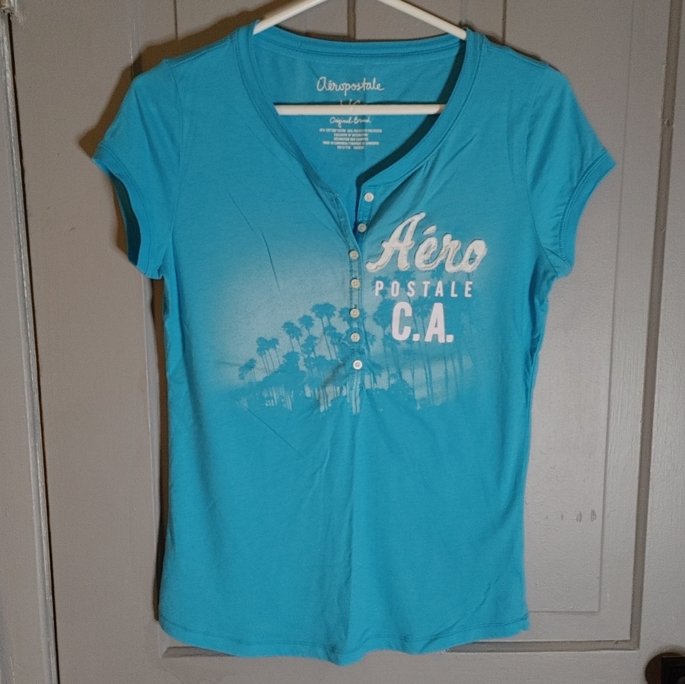 2/$25 Classic Half button Aeropostale Tee